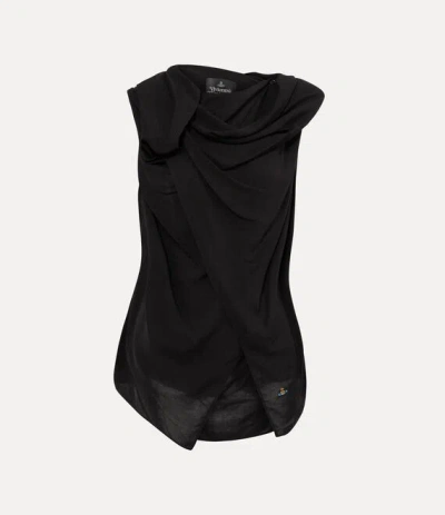 Vivienne Westwood Cross Over Top Fetzen Black 48 Women