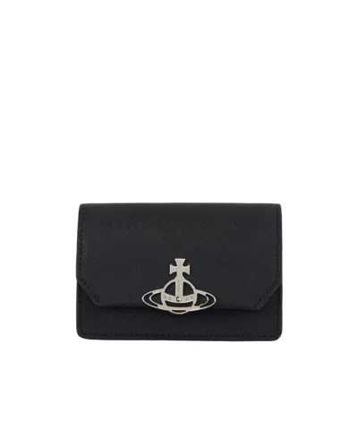 Vivienne Westwood Cross-pattern Card Bag In Black