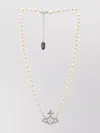 Vivienne Westwood Cross Pendant Necklace With Orb Design And Pearl Beads