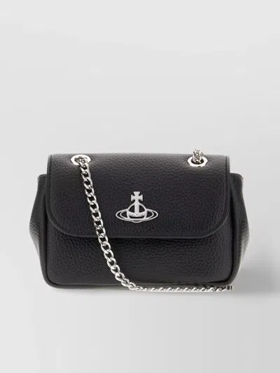 Vivienne Westwood Crossbody Bags With Chain Strap And Textured Finish