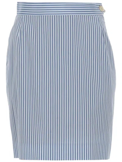 Vivienne Westwood Crotch 45 Fitted Stripe Skirt In Blue