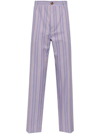 Vivienne Westwood Cruise Striped Trousers In Purple