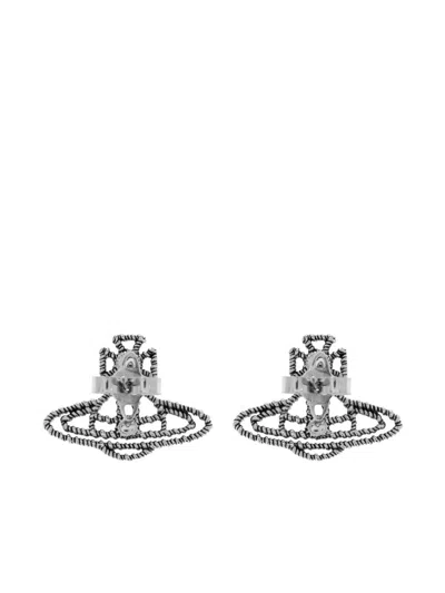 Vivienne Westwood Crystal-adorned Orb Earrings In Metallic