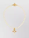 Vivienne Westwood Crystal And Faux-pearl Embellishment Necklace In Gold