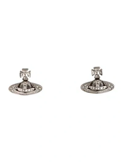 Pre-owned Vivienne Westwood Crystal & Glass Pina Bas Relief Stud Earrings In Multicolor