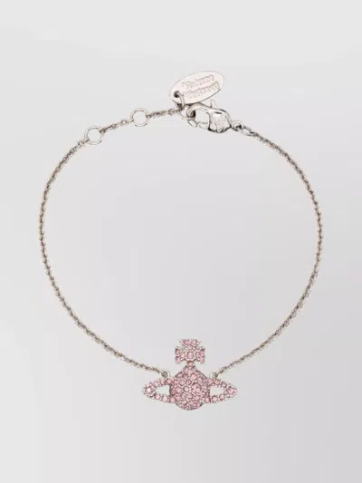 Vivienne Westwood Crystal Chain Bracelets Embellished In Gray