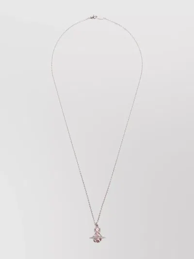 Vivienne Westwood Crystal Chain Pendant Necklaces In Metallic