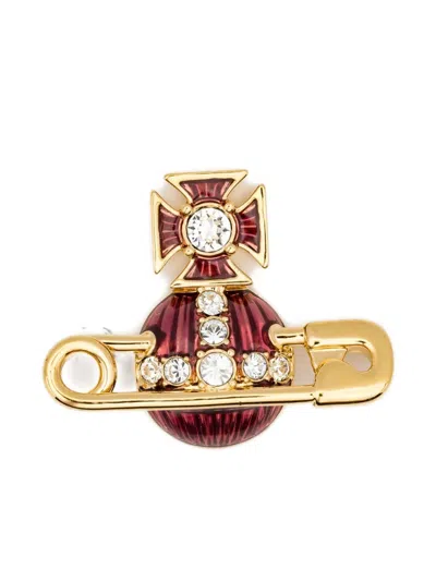 Vivienne Westwood Crystal-embellished Orb Earrings In Gold