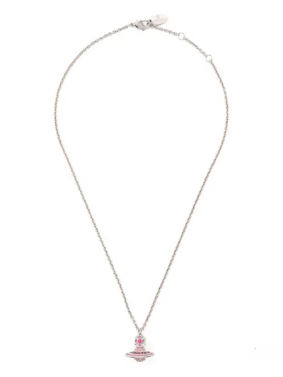 Vivienne Westwood Crystal-embellished Orb Necklace In Metallic