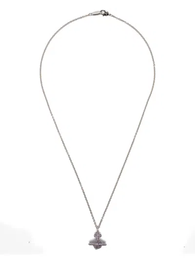 Vivienne Westwood Crystal-embellished Orb Necklace In Metallic