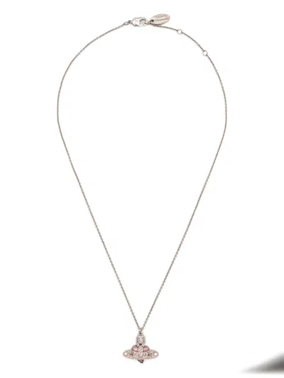 Vivienne Westwood Crystal-embellished Orb Necklace In Metallic