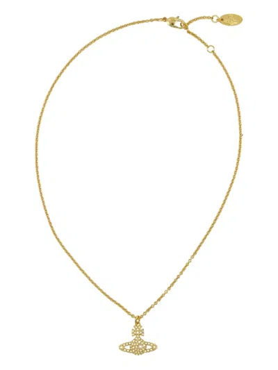 Vivienne Westwood Crystal-embellished Orb Necklace In Gold