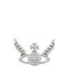 Vivienne Westwood Crystal-embellished Orb Necklace In Metallic