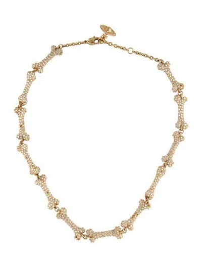 Pre-owned Vivienne Westwood Crystal Faustine Bone Choker Necklace, 15.25" In Multicolor