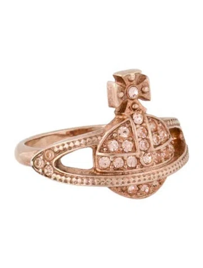 Pre-owned Vivienne Westwood Crystal Mini Orb Ring In Multi