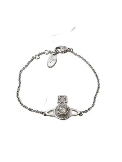 Pre-owned Vivienne Westwood Crystal Orb Bracelet In Silver