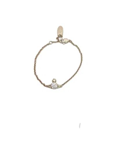 Pre-owned Vivienne Westwood Crystal Orb Bracelet In Silver
