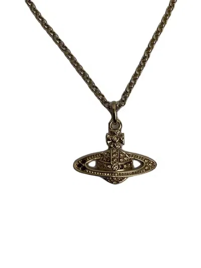 Pre-owned Vivienne Westwood Crystal Orb Necklace In Gold
