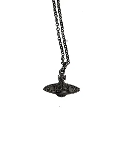 Pre-owned Vivienne Westwood Crystal Orb Necklace In Silver