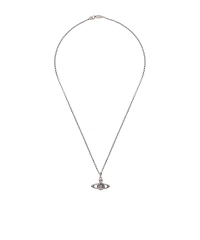 Vivienne Westwood Crystal Orb Pendant Necklace In Gray