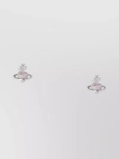 Vivienne Westwood Crystal Planet Brass Stud Earrings