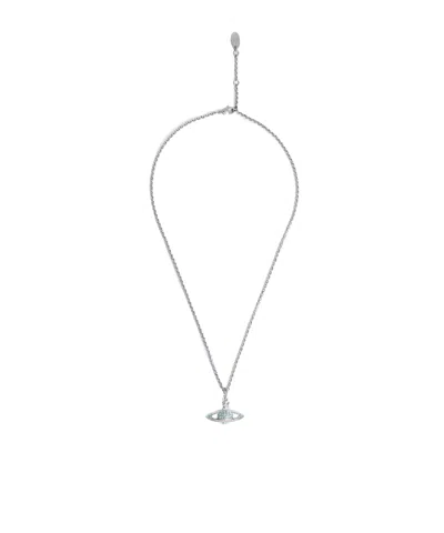 Vivienne Westwood Crystal Planet Necklace In Gray