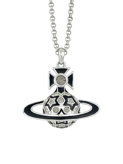 Pre-owned Vivienne Westwood Crystal Star Orb Necklace In Black