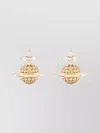 Vivienne Westwood Crystal Stud Earrings Pair Gold-tone