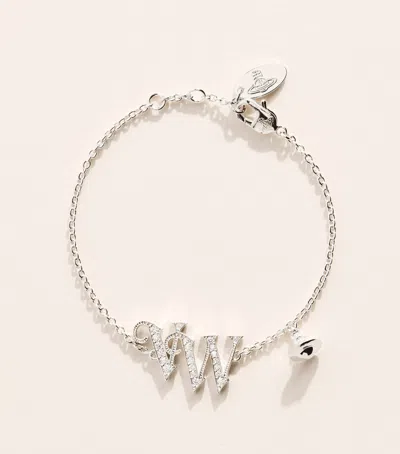 Vivienne Westwood Crystal-embellished Vw Bracelet In Metallic