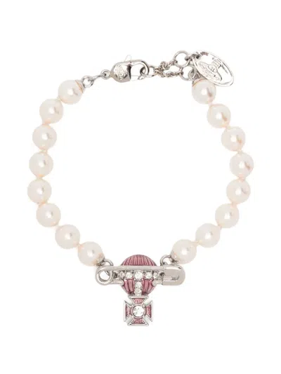 Vivienne Westwood Crystal-embellishment Bracelet In White