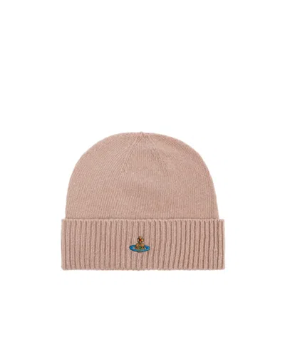 Vivienne Westwood Cuffed Knitted Hat In Pink