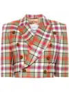 Vivienne Westwood Cut Off Jacket Wool Tartan 46 Women In Green
