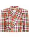 Vivienne Westwood Cut Off Jacket Wool Tartan 46 Women In Multicolor