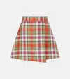 Vivienne Westwood Cut Off Checked Wool Miniskirt In Multicoloured