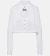 Shop Vivienne Westwood Cut-off Heart Cropped Cotton Shirt In White