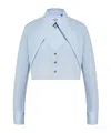 Vivienne Westwood Light Blue With Oversize Collar And Front Cut-out In Cotton Woman In Blue