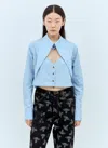 Vivienne Westwood Light Blue With Oversize Collar And Front Cut-out In Cotton Woman In Blue
