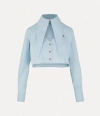 Vivienne Westwood Light Blue With Oversize Collar And Front Cut-out In Cotton Woman In Blue