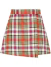 Vivienne Westwood Cut Off Checked Wool Miniskirt In Multicolour