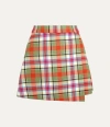 Vivienne Westwood Cut Off Checked Wool Miniskirt