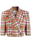 Vivienne Westwood Cut Off Jacket Wool Tartan 46 Women In Multicoloured
