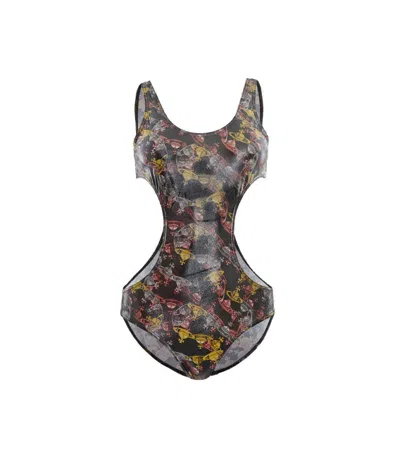 Vivienne Westwood Cut-out Detail Crazy Orb One Piece Swimsuit In Multi