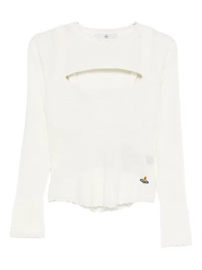 Vivienne Westwood Cut-out Knitted Top In White