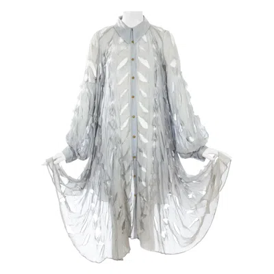 Pre-owned Vivienne Westwood 'cut, Slash & Pull' Blue Voile Oversized Shirt Dress, Ss 1991