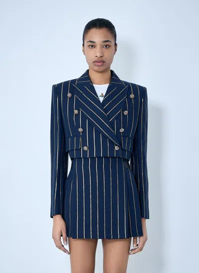 Vivienne Westwood Cut-off Blazer In Blue