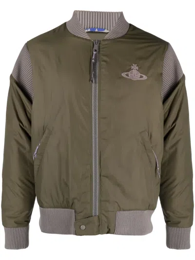 Vivienne Westwood Stripped Cyclist Recycled-nylon Bomber Jacket In Multi