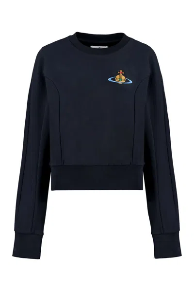 Vivienne Westwood Cynthia Cotton Crew-neck Sweatshirt In Blue