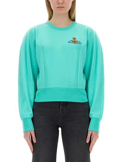 Vivienne Westwood Cynthia Cotton Crew-neck Sweatshirt In Green