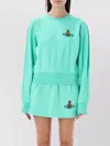Vivienne Westwood Orb-embroidered Cotton Sweatshirt In Cyan