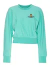 Vivienne Westwood Orb-embroidered Cotton Sweatshirt In Green